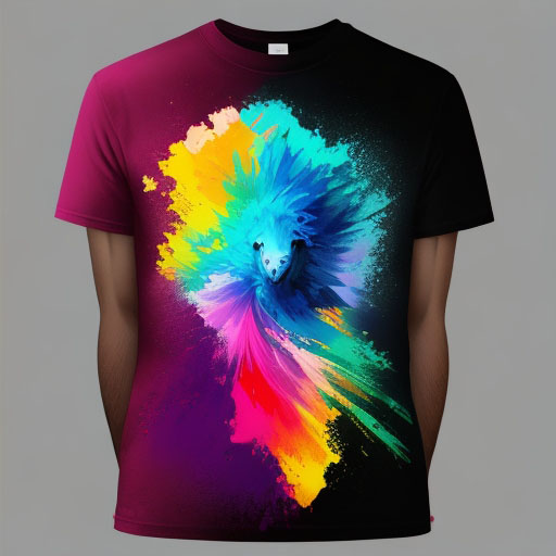 create for me a t - shirt design,colorful, vibrant colors, albertoseveso style inside t - shirt,