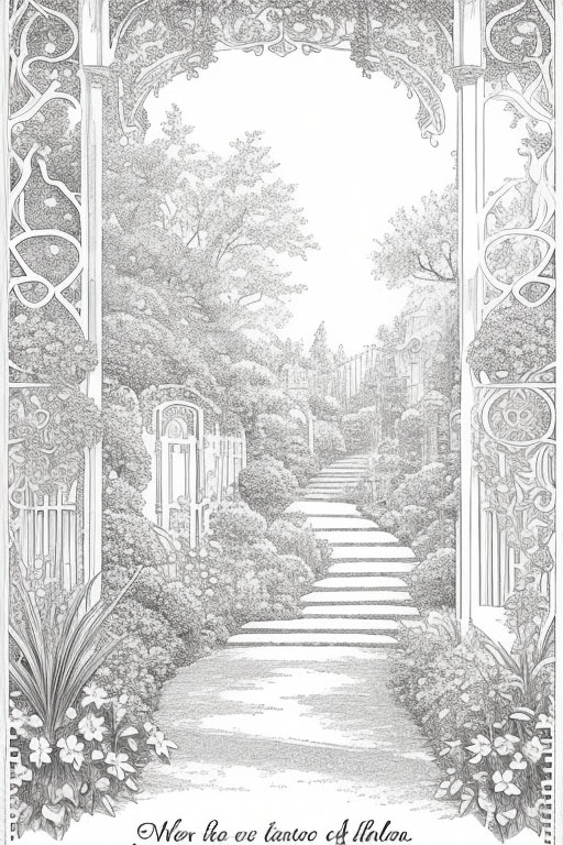 A secre garden with a hidden path