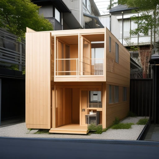 sometric clean art of exterior of small apartment