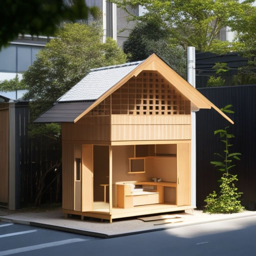 sometric clean art of exterior of small apartment