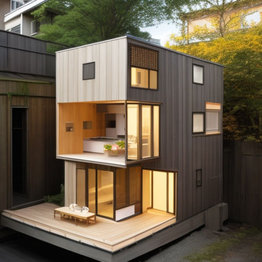 sometric clean art of exterior of small apartment