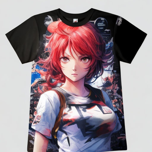 t shirt + print, anime