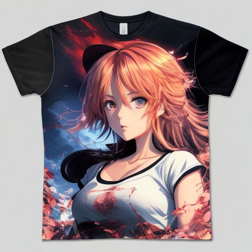 t shirt + print, anime