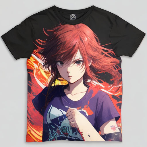t shirt + print, anime