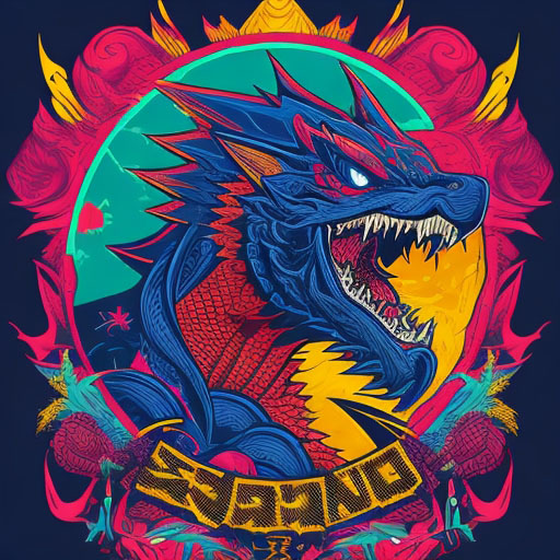 tshirt vector, kaiju emblem