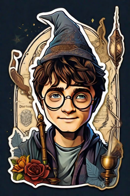 Cards and Stickers Bohemian sticker of Harry Potter,