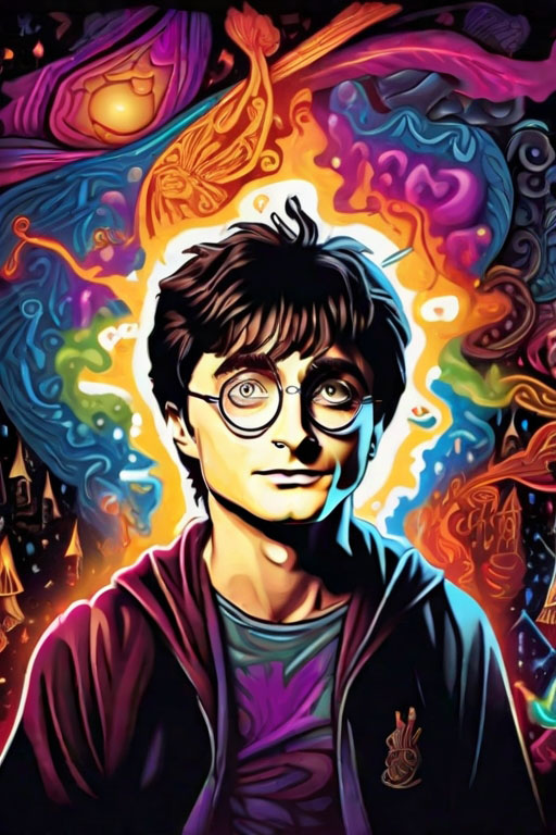 Cards and Stickers Psychedelic of Harry Potter