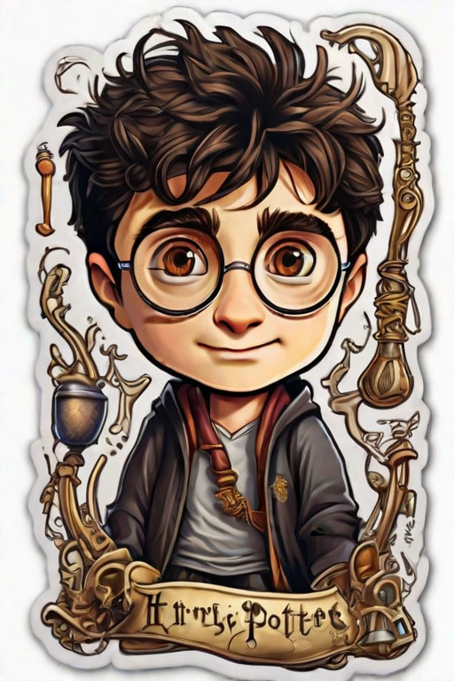 Cards and Stickers Funny sticker of Harry Potter,