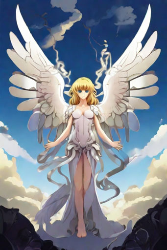 angel. In the style of anime.