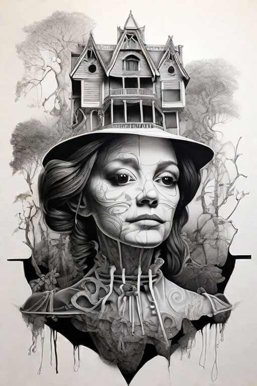 Horror Coloring [Chilling] in [Haunted Mansion]