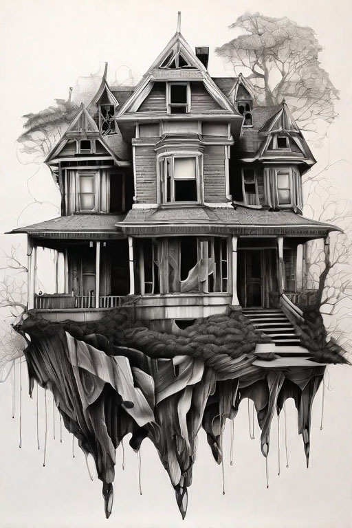 Horror Coloring [Chilling] in [Haunted House]