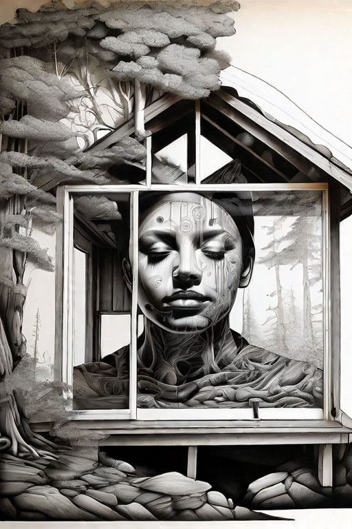 Horror Coloring [Chilling] in [Isolated Cabin]