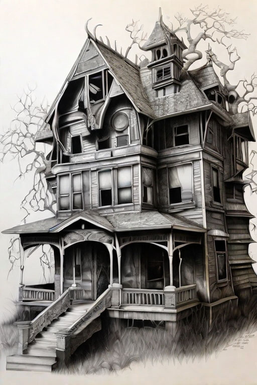 Horror Coloring [Creepy] in [Haunted House]