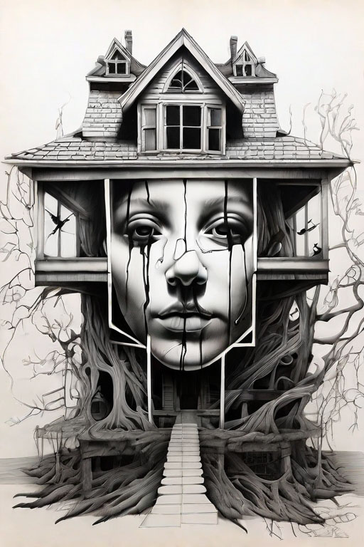 Horror Coloring [Creepy] in [Haunted House]
