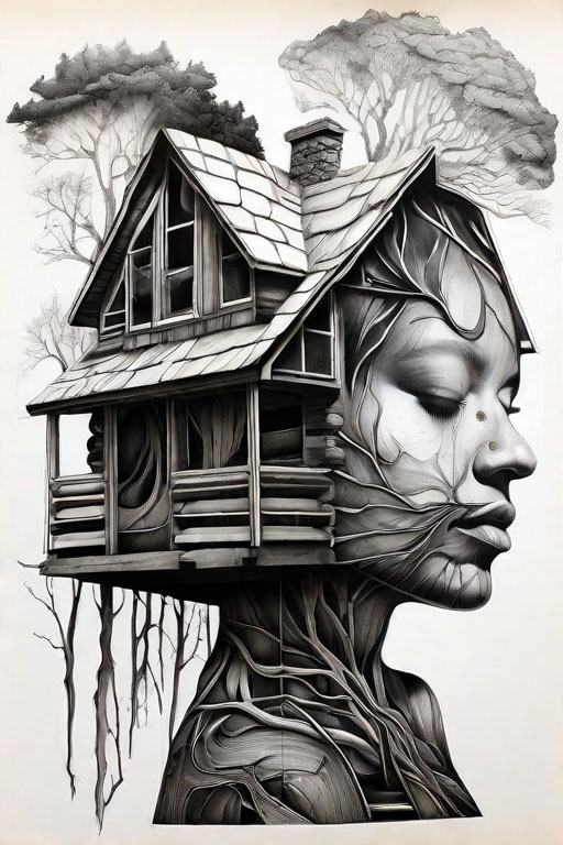 Horror Coloring [Dreadful] in [Isolated Cabin]