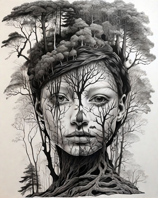 [Dreadful] in [a creepy forest]