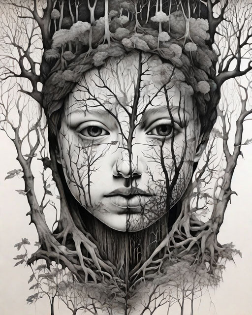 [Dreadful] in [a creepy forest]