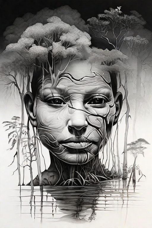 Horror Coloring [Eerie] in [Foggy Swamp]