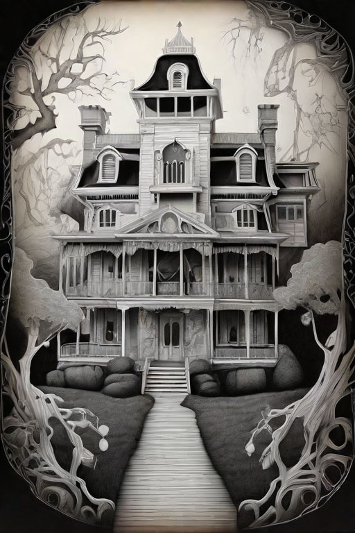 Horror Coloring [Eerie] in [Haunted Mansion]