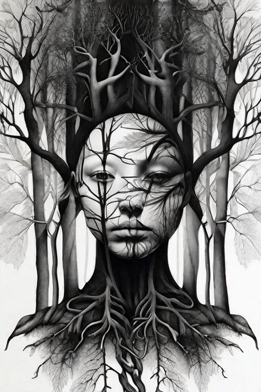[Eerie] in [a creepy forest]