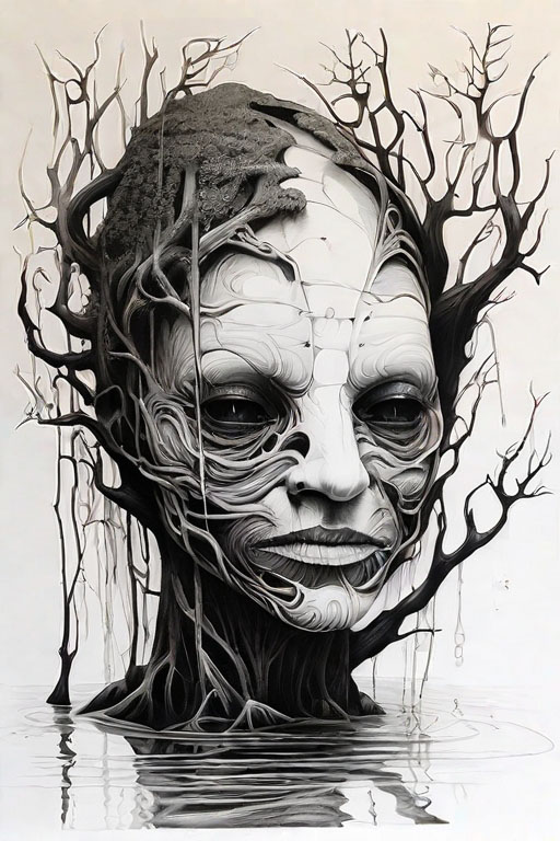 Horror Coloring [Ghastly] in [Foggy Swamp]