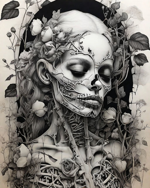 Horror Coloring [Macabre] in [Cemetery]