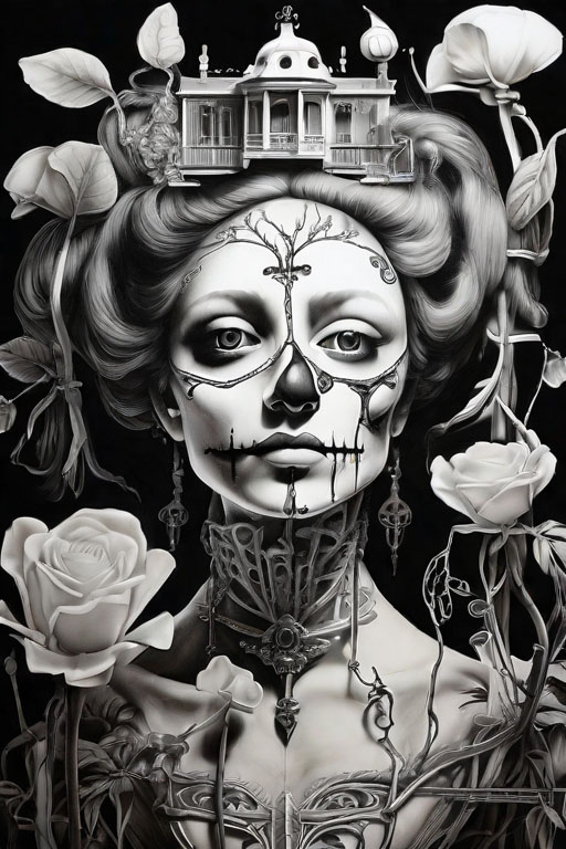 Horror Coloring [Macabre] in [Haunted Mansion]