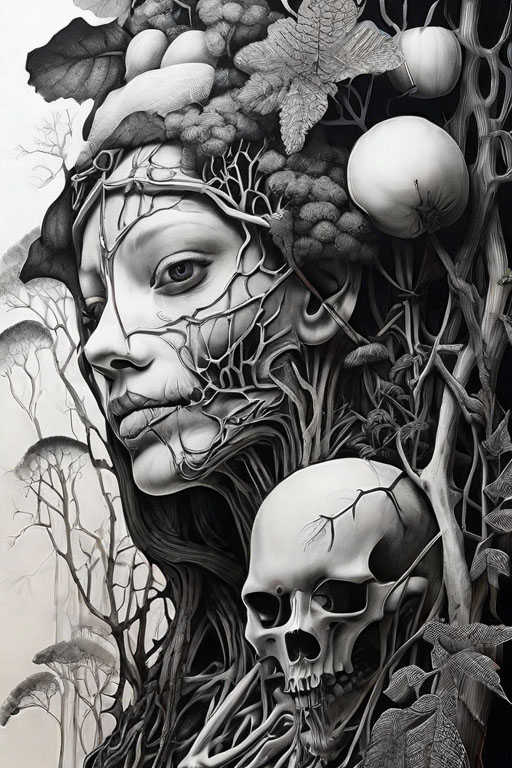 [Macabre] in [a creepy forest]