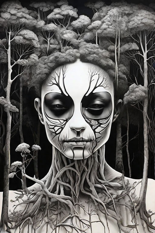 [Macabre] in [a creepy forest]