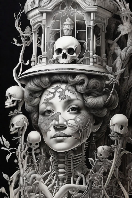 Horror Coloring [Spine-tingling] in [Haunted Mansion]