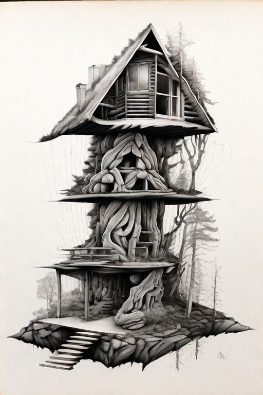 Horror Coloring [Spine-tingling] in [Isolated Cabin]
