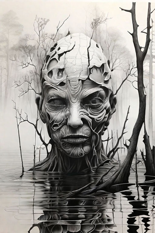 Horror Coloring [Terror] in [Foggy Swamp]