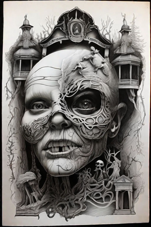 Horror Coloring [Terror] in [Haunted Mansion]