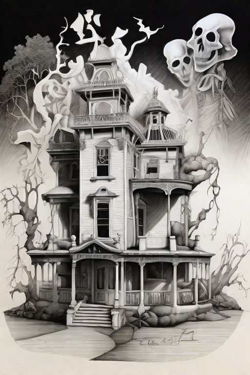 Horror Coloring [Uneasy] in [Haunted Mansion]