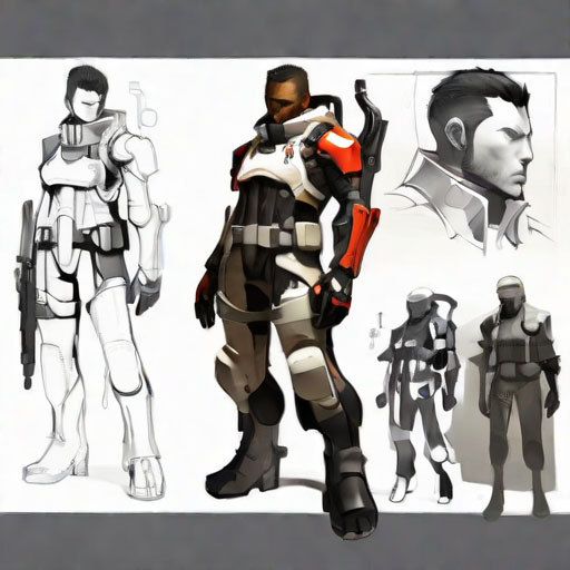 Space mercenary character design