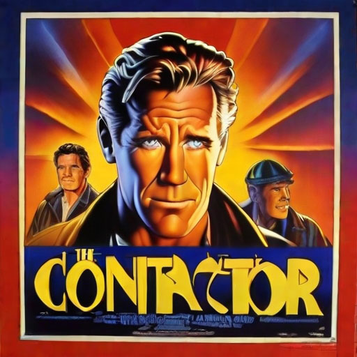 movie poster for the contractor, style of disney