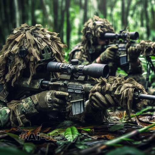 Photorealistic of a US Special Force ready to shoot