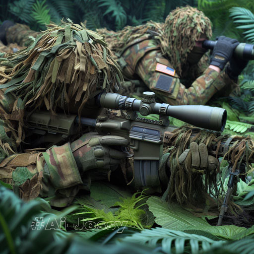 Photorealistic of a US Special Force ready to shoot