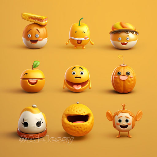 emoji, Funny emoticons, product shots, studio lighting, graphic illustrations, graphic design, Potosho graphic design, rich details