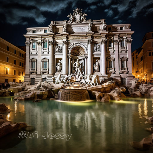 The Trevi Fountain in Rome, 19 BC