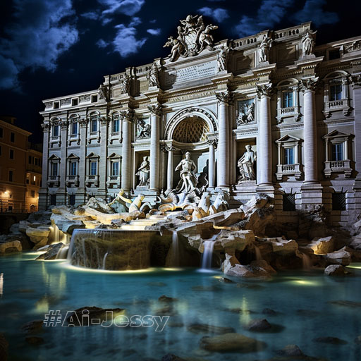 The Trevi Fountain in Rome, 19 BC