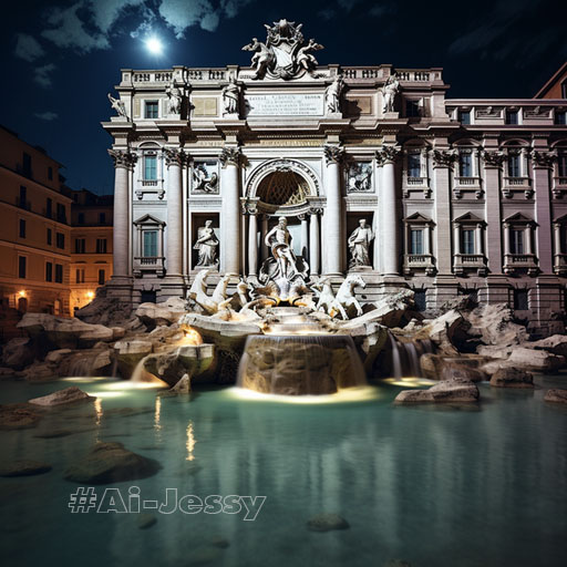 The Trevi Fountain in Rome, 19 BC