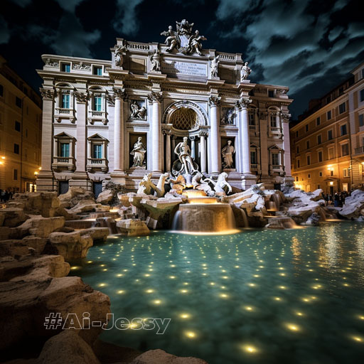 The Trevi Fountain in Rome, 19 BC