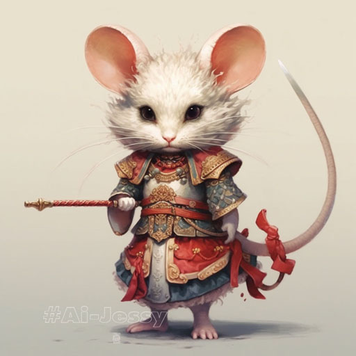 anthropomorphic mouse warrior girl by Akira Toriyama 
