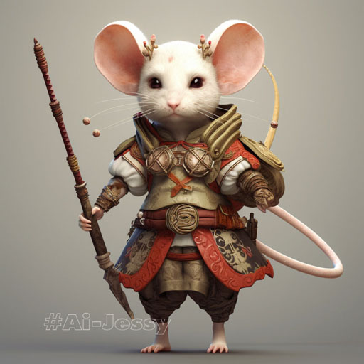 anthropomorphic mouse warrior girl by Masashi Kishimoto