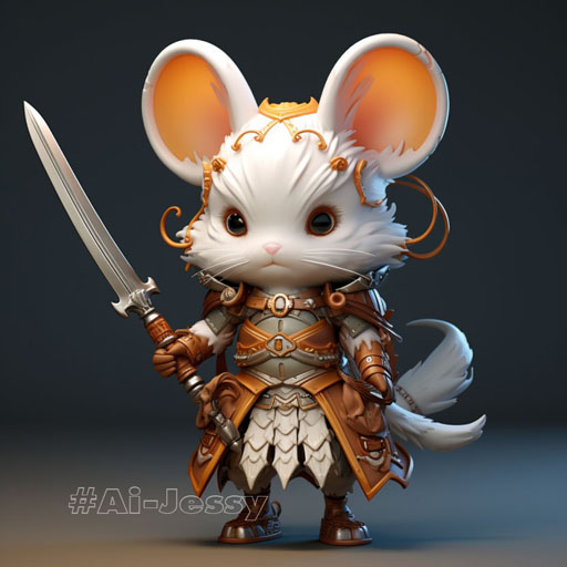 anthropomorphic mouse warrior girl by Tite Kubo