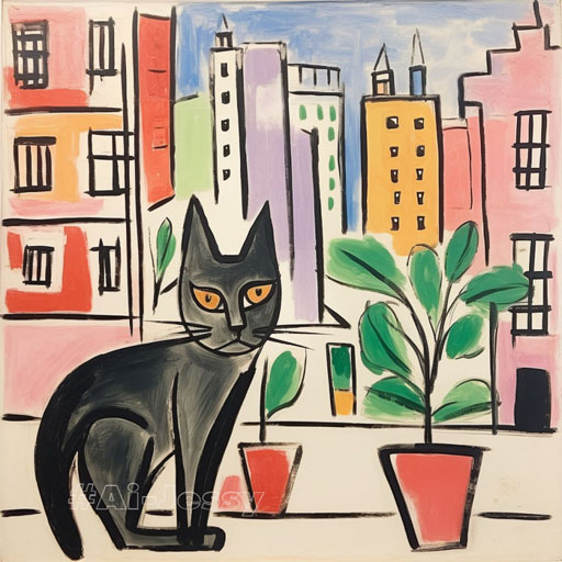 cat in city, Henri Matisse