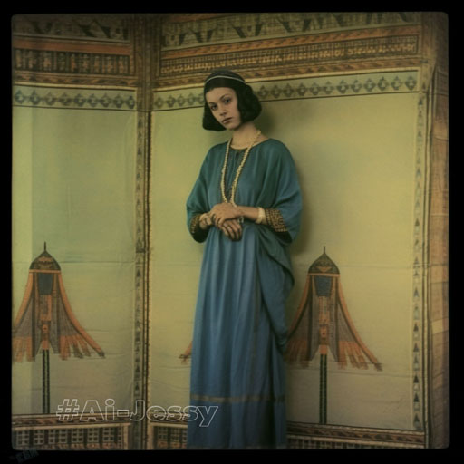 full body color photograph of a woman, <ancient Egyptian> era