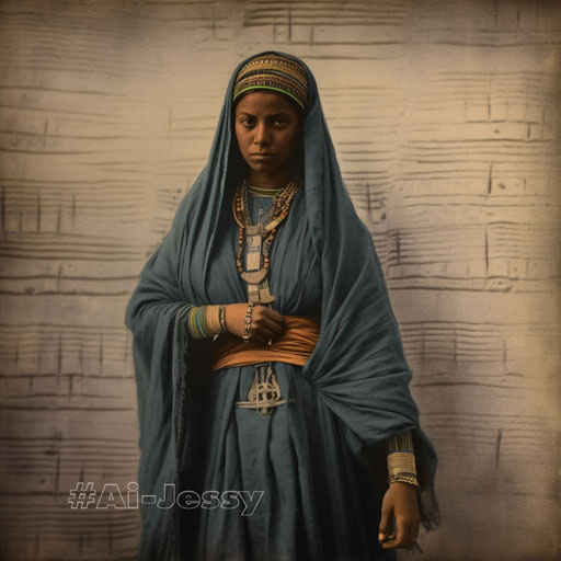 full body color photograph of a woman, <ancient Egyptian> era
