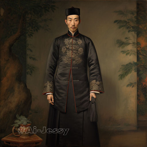 full body portrait of a man, <Qing Dynasty>